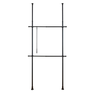 4008838300749 - Teleskopregal WENKO Herkules Basic Schwarz Regale Gr T 11 cm schwarz (stangen schwarz kunststoffteile anti rutsch teile der schwarz) Teleskopregale verstellbar Breite 75-120 cm H 165-300 cm - ohne Bohren & Schrauben